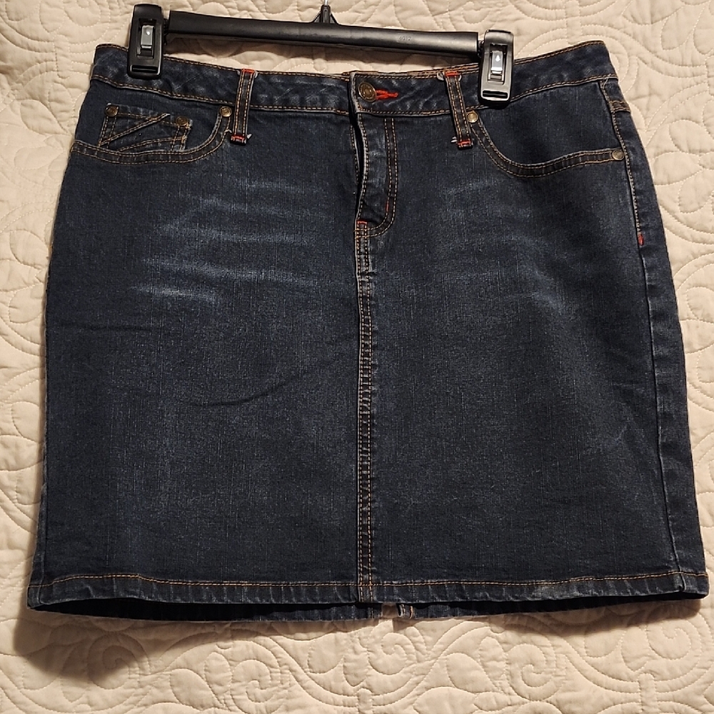 No Boundaries Dark Blue Denim Mini Skirt